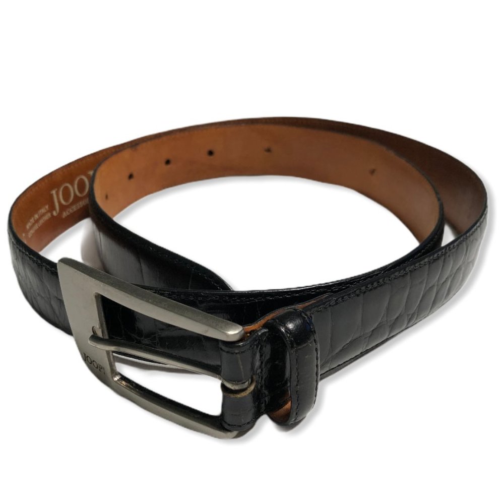 Joop Black Italian Made Leather Belt-Sz 90/105